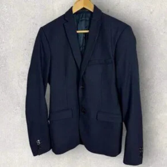 NWT Samsoe Wool Blend Navy Blue Blazer Jacket Mens US Size 38 European 48 Edger - Picture 3 of 13